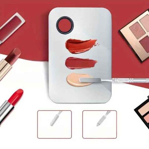 Stainless Steel Beauty Makeup Mixing Palette With Spatula - Picture 9 of 9